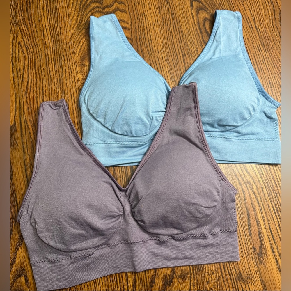 Bras for Lounging or Sleeping, Blue and Purple, Size XXL
